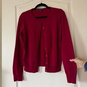 Red Cardigan Sweater